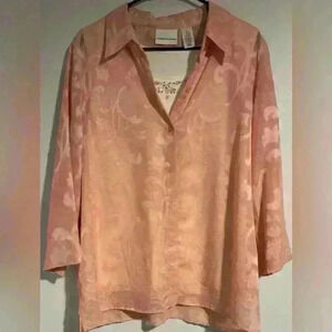 Women’s size 16 Alfred Dunner top with under shirt EUC peach color